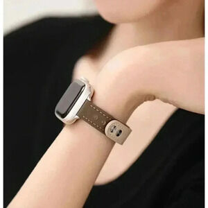 Sleek Brown and Apricot Apple Watch Band